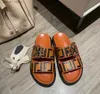 Zapatillas de verano Zapatilla Diseñador Impresión de cuero Mujeres Plana Fondo Ocio Sandalia Goma Espuma Suela Playa SandalH240308