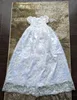 Lace Christening Gown for Baby Short Sleeve First Communion Dress Infant Toddler Girls Baptism Dresses With Bonnet 240306