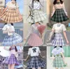 Uniforme scolaire coréen pour filles, jupes plissées, jupe à carreaux ALine taille haute japonaise, uniformes JK Sexy pour femmes, ensemble complet 240301