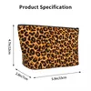 Cosmetic Bags Leopard Print Animal Skin Trapezoidal Portable Makeup Daily Storage Bag Case For Travel Toiletry Jewelry