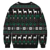 Sweaters Drôle dessin animé Animal alpaga porter Santa Hat hommes femmes noël laid chandails en vrac Streetwear sweats hauts unisexe 3D vêtements