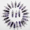 24st Natural Stone Lapis Lazuli Amethysts Crystal Agates Pelar Pendant For DIY Jewelry Making Halsband Tillbehör 210720247N