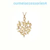 2024 jóias designer marca pingente colares venda quente 925 prata esterlina em forma de coração folha dourada com moda nicho clavícula corrente