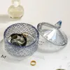 Boîte à bijoux en verre nordique de luxe pot de stockage en verre transparent maison montre anneau pot de stockage coton-tige bougie aromathérapie bouteille 240307