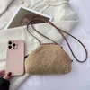 Luxury Lamb Woolen Handbag Purse Clutche Bag 2023 Winter Mini Small Crossbody Phone Lady Warm Plush Hobos 240305