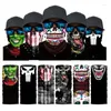 Bandanas 3D Printing Clown Skull Magic Scarf Riding Fishing Black Python Pattern Camouflage Face Mask For Men And Women