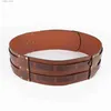 Belts Vintage Wide Waist Belt for Man Brown PU Leather Medieval Belt Vikings Steampunk Warrior Cosplay Accessory Hunting Waistband L240308