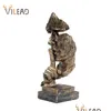 芸術と工芸品vilead 27cm樹脂の沈黙はゴールデンマスク彫像抽象的装飾品像統計版のヴィンテージホームのためのscpture craft dhwjp