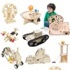 Inteligência brinquedos montagem modelo de construção brinquedos para crianças 3d quebra-cabeça de madeira kit mecânico haste ciência física brinquedo elétrico crianças xma dhr0o