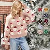 Women's Top 2024 Autumn/Winter New Christmas Dress Old Man Head Knitted Shirt European and American Women's Wear Pullover Christmas Popular Sweater