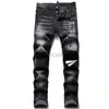 Jeans pour hommes Jeans de marque hip-hop haute rue marque de mode jean rétro déchiré pli couture hommes conception moto équitation pantalon mince 240308