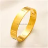 Bangle Esigner Letras Pulseiras Bonito Amor Coração Chapeamento De Ouro Staiess Aço Lucky Cuff Bangles Mulheres Meninas Festa De Casamento Charme Jóias Dhrfx