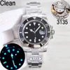 7 couleurs Montres de luxe pour hommes V11 116610L Boîtier en argent Lunette en céramique noire SUB Eta31353235 Montre mécanique 904L en acier inoxydable ste264o