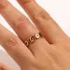 18K Gold Plated Stainless Steel Crystal Diamond Jewelry Rings Luxury Designer Ring Engagement Rings For Women Fashion Luxury Accessories