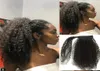 160g Afro-Amerikaanse gitzwarte Afro Bladerdeeg Kinky Krullend paardenstaarten menselijk haarverlenging natuurlijk krullend opsteekkapsels paardenstaart haar stuk9316489