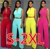 S2XL PUSSOLID CASUELL SEXIG SEMENNESS JUMPSUITS ankomst Kvinnor Summer Fashion Slim Elegant Long Rompers Kvinna XXL 240323