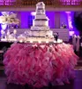 مصنوعة خصيصًا على طاولة القماش الكشكشة لحضور حفل الزفاف ديي شيفون توتو ديكورات الزفاف ديكور الزفاف 20157704995