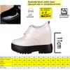 Fujin 11cm Platform Wedge Hidden Heel Women Casual Shoes Chunky Sneakers Microfiber Leather Female Shoes Spring Autumn 240228