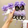 Accesorios para el cabello 1 par de horquillas con lazo de flores de encaje de Organza con peluca, pinzas con borlas para niña, alfileres, sombreros de Cosplay para niños