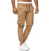 Men's Men Cargo Solid Color Joggers Sports Trousers Autumn Spring Sweatpants Clothing 240308