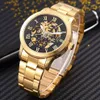 Shenhua Golden Skeleton Automatic Automatic Mechanical Watch Men Fashion Waterproof Clock Clock Watch Watch Men Men Hotes Y19062245E