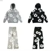 Casual Men's Tears Hoodie Autumn Kapok Full Print Foam Hip Hop Loose Sweatshirt Women's Plush Sweatpants Yd