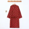 Women's Sleepwear 2024 Japanese Kimono Spring/Summer Bathrobe Nightgown Pure Cotton Double Layer Gauze Yarn Woven Thin Home