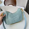 Women weave Luxury handbag designer sling bag mens Raffia chain Wallets Clutch Cross Body Tote Shoulder Bag classic straw summer Underarm Beach travel half moon bags