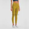 Pantalones activos Medias de talle alto Sin línea en T Fitness Yoga Pantalones de chándal con sentido desnudo Leggings elásticos para mujer Pantalones deportivos de color sólido con bolsillo en la cintura 240308