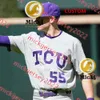 David Bishop 2024 TCU Frogs Horned Frogs Baseball Jersey Brayden Taylor Austin Davis Tre Richardson Kurtis Byrne Luke Boyers Elijah Nunez TCU Jerseys Custom