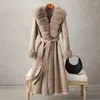 Women's Fur 2024 Full Skin Integrated Haining Medium Long Coat Collar