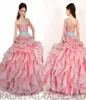 Blush Rosa Um Ombro Meninas Pageant Vestidos 2016 Rachel Allan Ângulo Perfeito Criança Vestidos de Festa de Aniversário Babados Organza Bonito Gown5841537