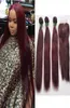 Brazilian Straight Human Hair 99J Burgundy 3 Bundles with 4X4 Middle Part Lace Closure Wine Red Hair Extensions Length 1224 Inch7358878