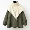 S-5xl Design surdimensionné Patchwork Trench-Coat lâche coupe-vent à capuche femmes décontracté printemps vestes réglable à lacets Gabardina 240306