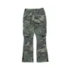 Capri Streetwear Mannen Cargo Broek Hiphop Verontruste Camouflage Splash Uitlopende Broek Mannen Vrouwen Zakken Trekkoord Baggy Broek