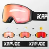 Kapvoe-Profesjonalne zimowe kolor Pochromic Goggles Men Snowmobile Anti-Fog Snowboard Goggles Women Ski Sprzęt UV400 240223