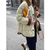 Women's Trench Coats 2024 90 White Duck Down Cotton-Padded Coat Design Sense Contrast Color Lapels Rhombus Puffer Jacket Winter