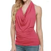 Camisoles & Tanks Tops Backless Vest Sleeveless Neck Tank Women Blouse Cowl Sexy Drape Women's