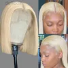 Synthetic Wigs Short Bob Straight Human Hair Wig with Baby Hairs Brazilian Pre-Plucked 13x1 Lace Front Synthetic Wigs For Women 240308