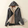 Women's Trench Coats Casual Cashmere Coat Thick Warm Hooded Jacket Basic Fashion Harajuku Winter Clothes Parka