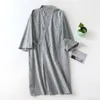 Vêtements de nuit pour hommes 2024 décontracté coton ligne pyjamas solide doux mâle robe de bain japonais kimono chemise de nuit vêtements de maison hommes