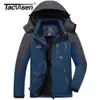 Tacvasen Winter Fleece fodrad jacka Herrfoderbeläggar Termisk varm vandring Walking Outdoor Windbreaker Male 240301