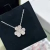 Naszyjnik designerski Vancf Naszyjnik luksus Diamond Agat 18k złoto cztery liść Naszyjnik trawy motyl kwiat Naszyjnik Rose złoto Lucky Trash Naszyjnik