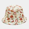 Basker Four Seasons Cotton Cartoon Animal Pattern Print Bucket Hat Fashion Joker Outdoor Travel Sun Cap för män och kvinnor 55