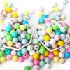1000pcs 91215mm runda pärlor Siliocne Lentil Beads Baby Tinging Spiral Hexagon Bead Diy Pacifier Clip Holder Baby Teethers 240307
