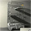 Kedi Taşıyıcılar Krates Evleri Taşıyıcılar Modern Demir Örgü Kafesi Kapalı Ev Süper Uzay Üç katlı Tedarik Nefes Alabilir Çit DHB3M