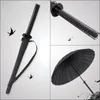 Paraplyer Creative Japanese Samurai Paraply Löstagbart handtag Automatisk lång svart regntät ninja -svärd Katana