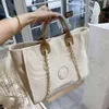 2022 Summer Classic c Brand Totes Beach Bags Cavan Deauville Chain Handle Large Capacity Pochette 2 Color Beige Womens Two-tone