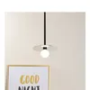 Lampes suspendues Nordic Black Long Pole Lights Restaurant Allée Lumière Couloir Vestiaire Bar Lampe Chambre Soucoupe Volante