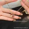 Designer Necklace VanCF Necklace Luxury Diamond Agate 18k Gold Clover Star Ladybug Necklace Womens Red Jade Marrow Pendant Plated with Rose Gold